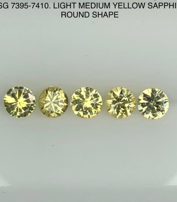 SSG7395410 Light Medium Color Yellow Sapphires Round