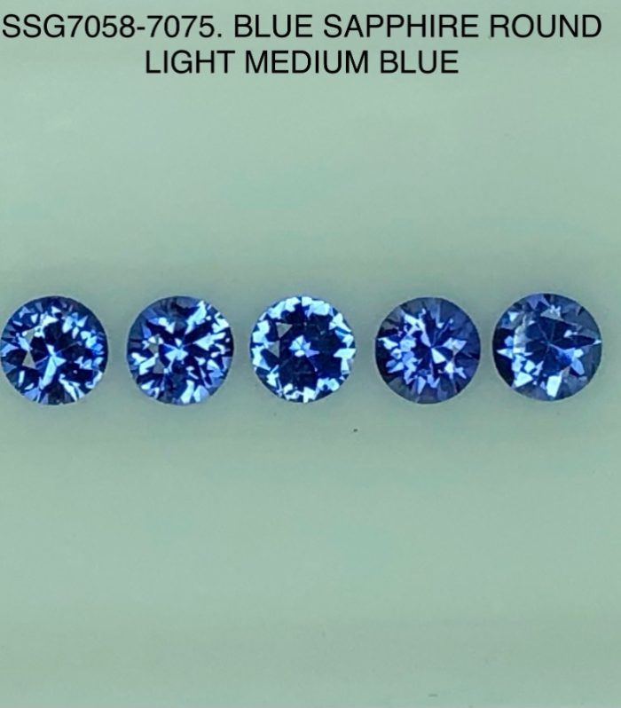 SSG7058075 Light Medium Color Blue Sapphire